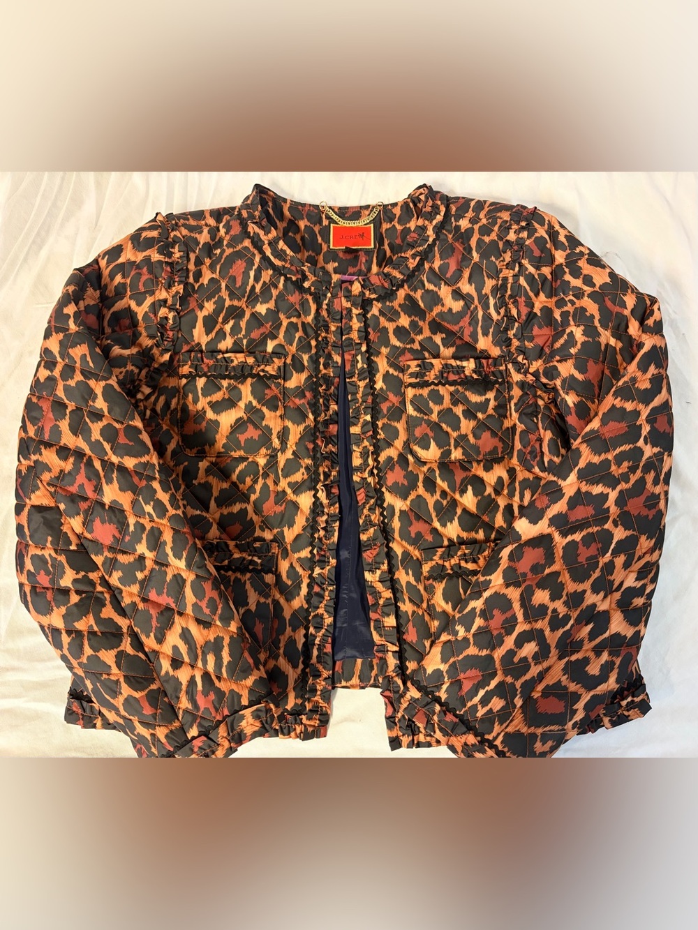 J. Crew Leopard Quilted Jacket